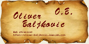 Oliver Baljković vizit kartica